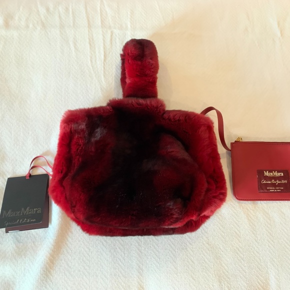 MaxMara Leather and Fur Reversible Bag, Special Edition, Red - Picture 12 of 16